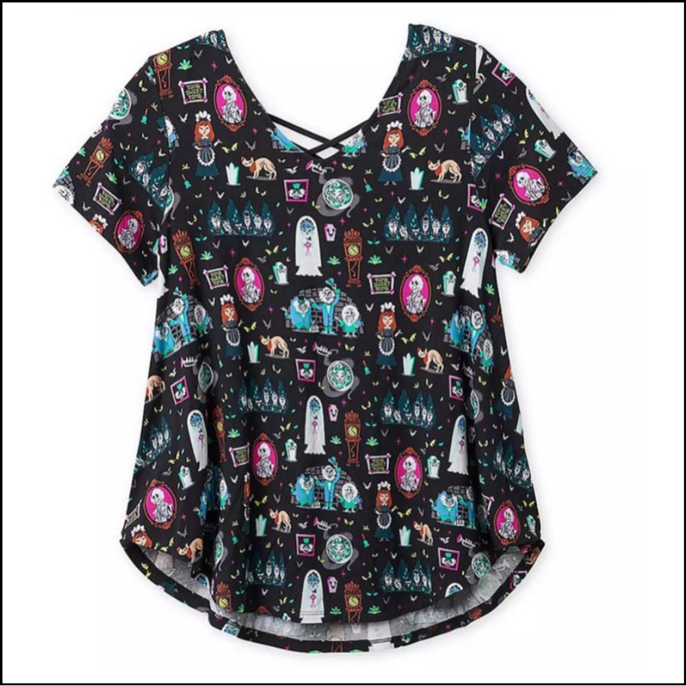 DISNEY HAUNTED MANSION CRISS-CROSS DETAILED BACK T-SHIRT XS - Picture 11 of 11